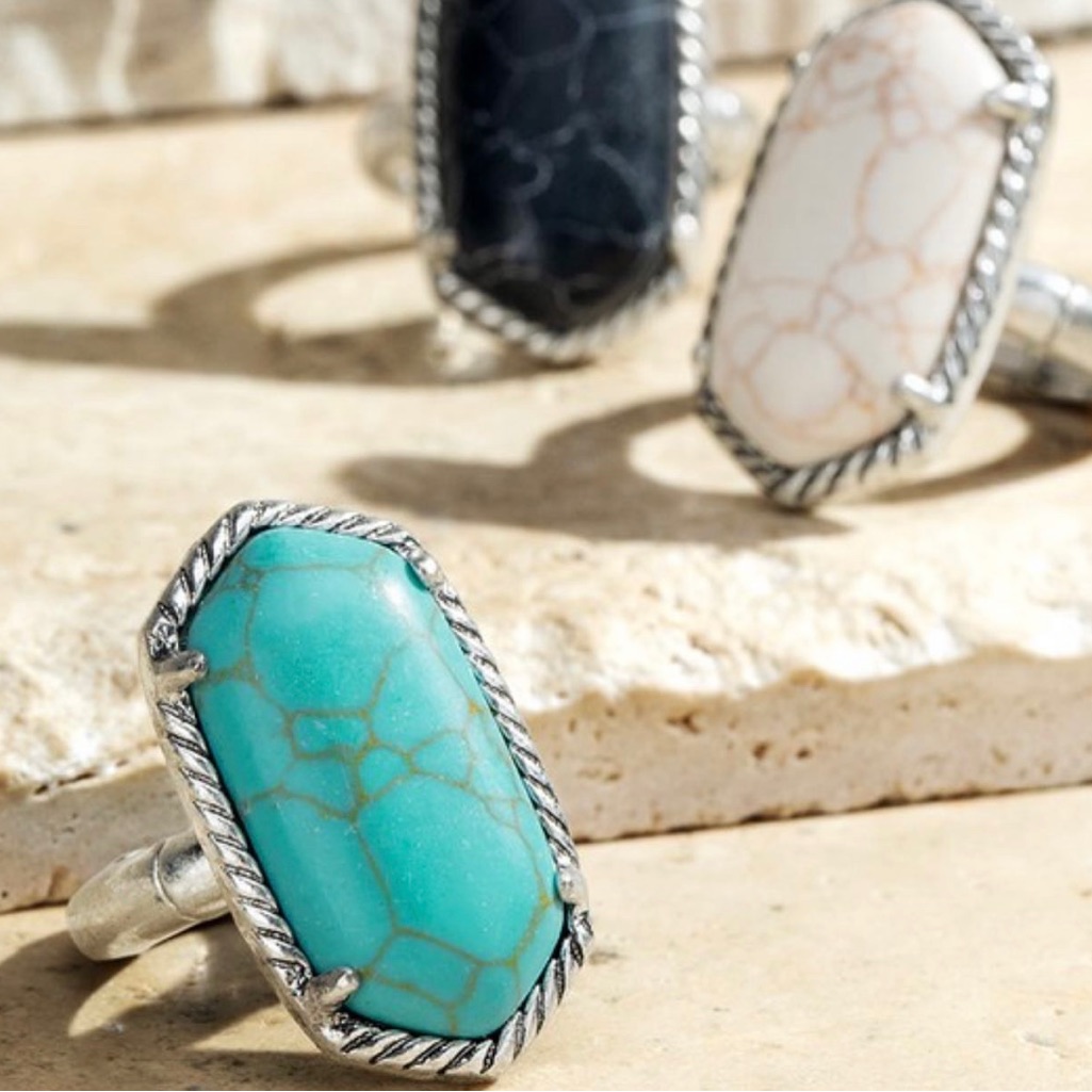 Boho Turquoise Jeweled Ring 22$